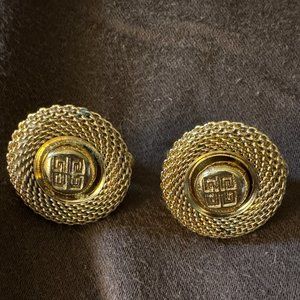 Givenchy Logo Clip on Earrings